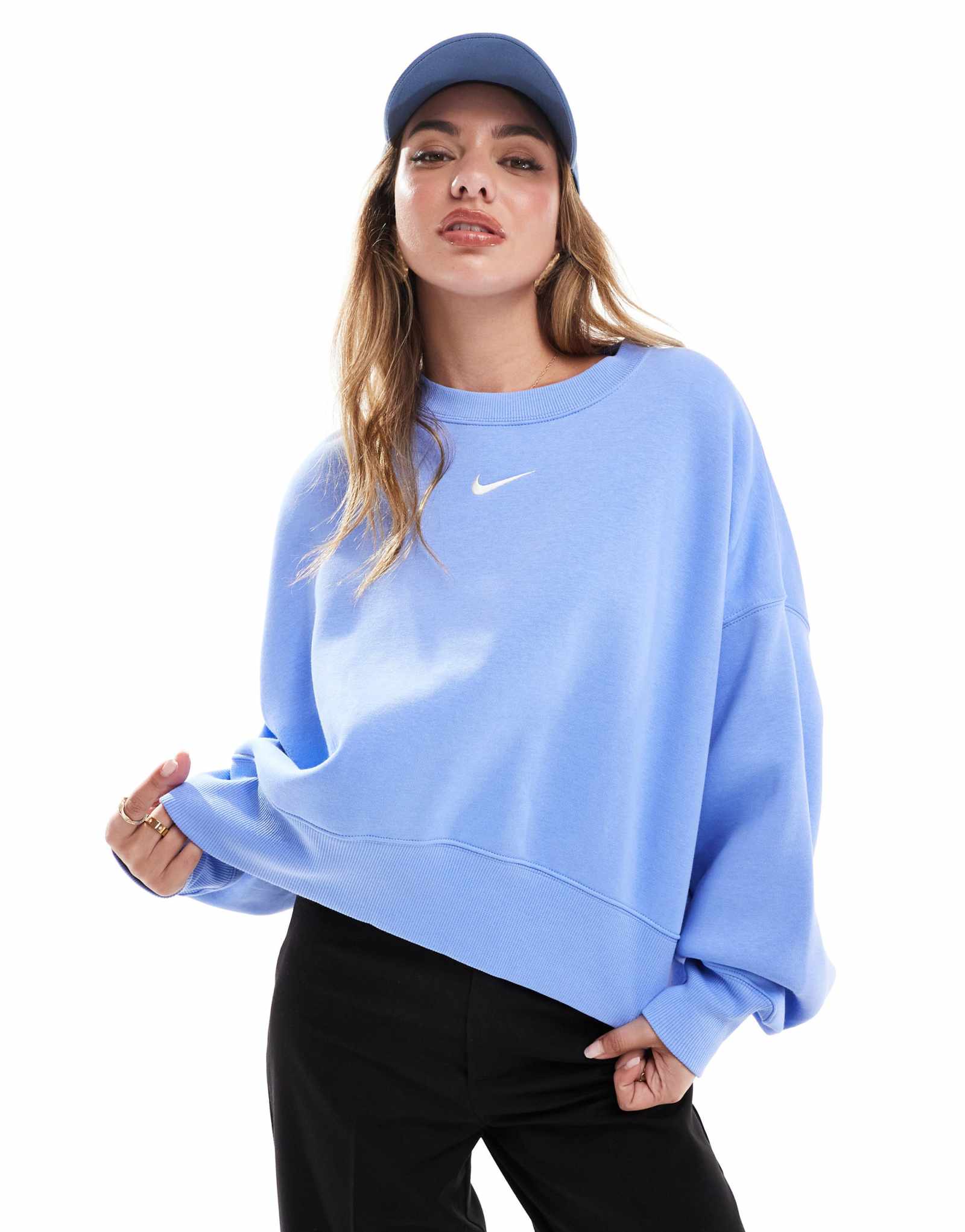 Флисовая толстовка Nike Phoenix over-oversize синего цвета