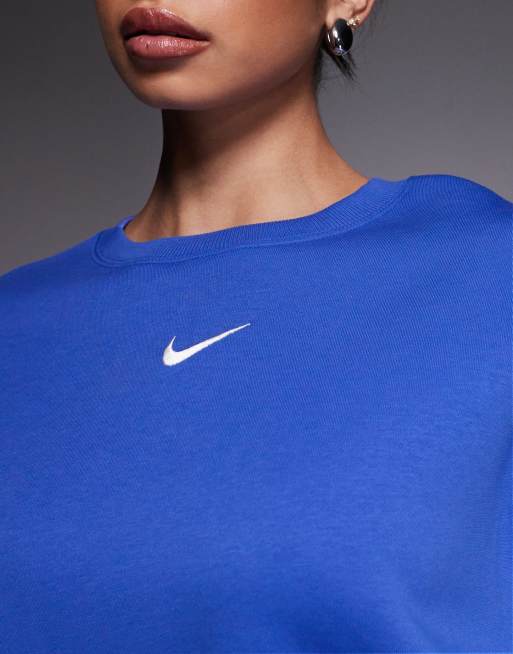 Nike Phoenix Fleece over-oversized sweatshirt in blue, 3 of 4