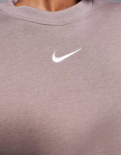 Nike Phoenix Fleece over-oversized sweatshirt in brown, 3 of 4