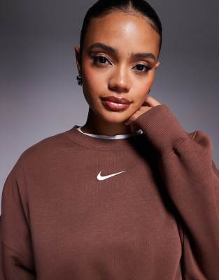 Nike Phoenix Fleece Over-oversized Sweatshirt In Brown