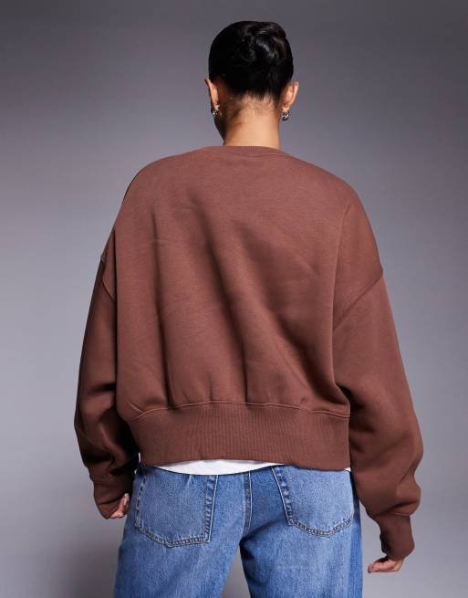 Nike Phoenix Fleece over-oversized sweatshirt in brown