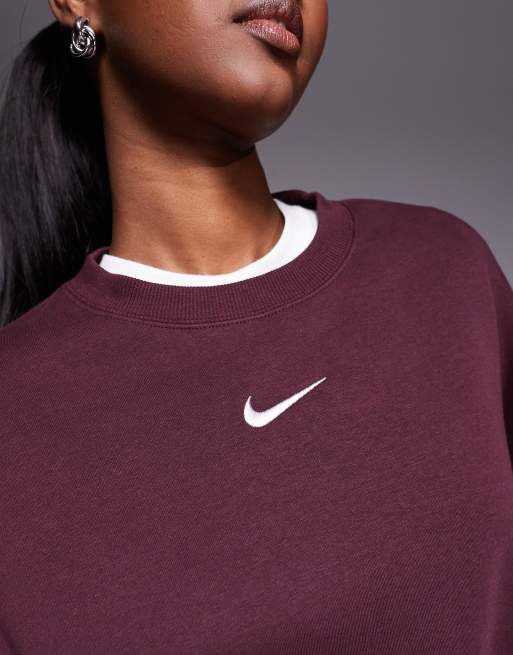 Nike Phoenix Fleece over-oversized sweatshirt in burgundy