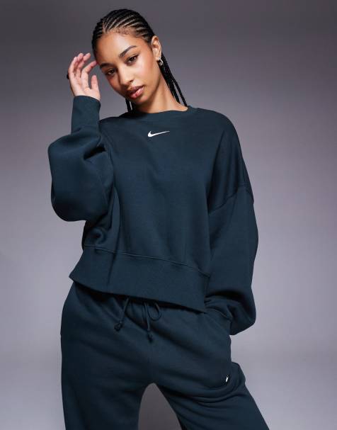 Nike Phoenix Fleece over-oversized sweatshirt in green - view 1