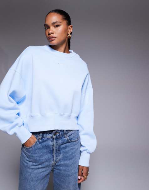 Nike Phoenix Fleece over-oversized sweatshirt in light blue
