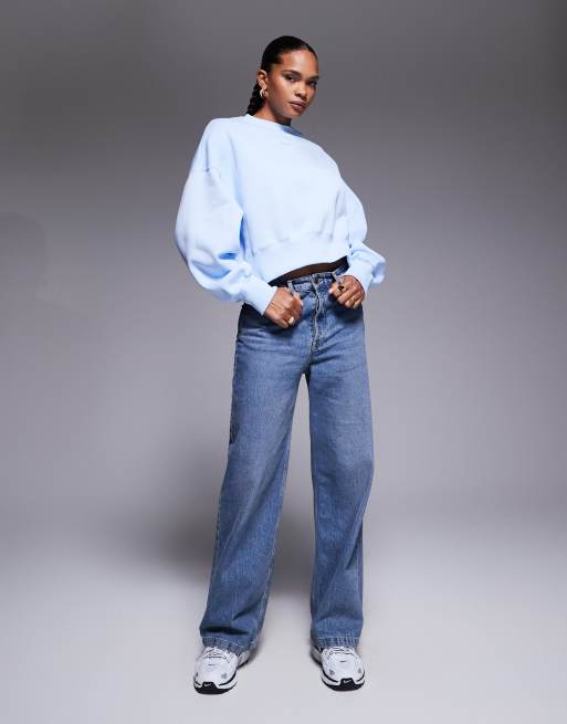 Nike Phoenix Fleece over-oversized sweatshirt in light blue, 2 of 4
