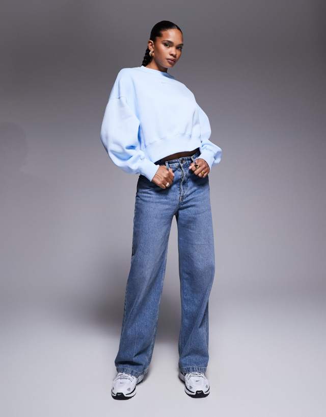 Nike Phoenix Fleece over-oversized sweatshirt in light blue | ASOS