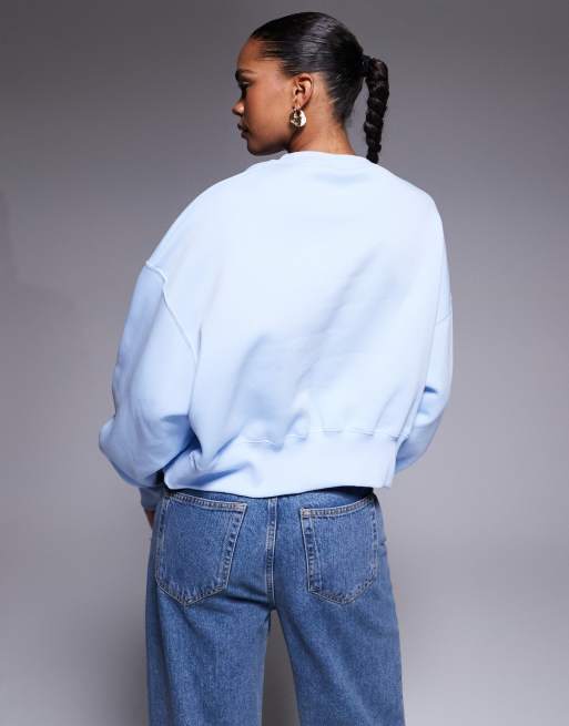 Nike Phoenix Fleece over-oversized sweatshirt in light blue, 3 of 4