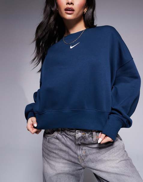 Nike Phoenix Fleece over-oversized sweatshirt in navy - view 1