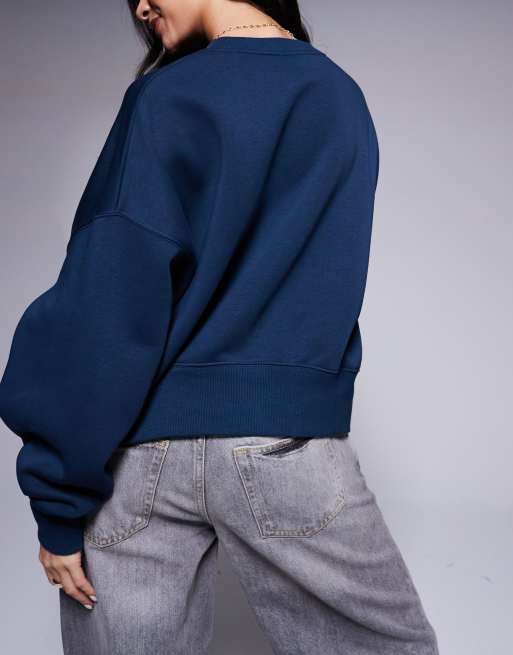 Nike Phoenix Fleece over-oversized sweatshirt in navy, 3 of 4