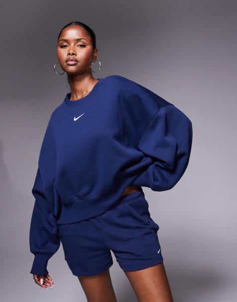 Nike Phoenix Fleece over-oversized sweatshirt in navy - view 1