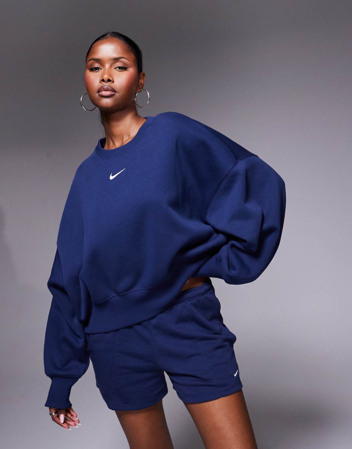 Nike Phoenix Fleece over-oversized sweatshirt in navy