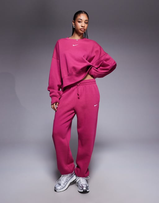Nike Phoenix Fleece over-oversized sweatshirt in pink | ASOS