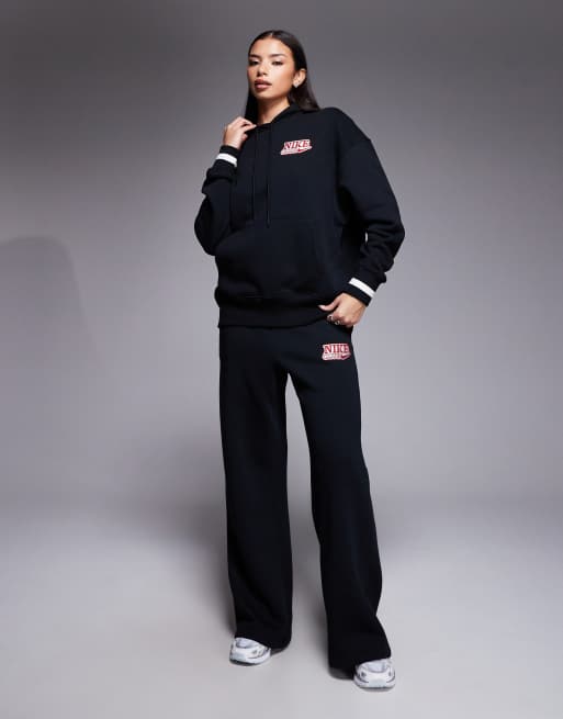 Nike – Phoenix Fleece – Oversize-Kapuzenpullover in Schwarz mit Rückengrafik, 3 von 4