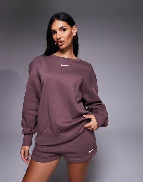 Nike – Phoenix Fleece – Oversize-Sweatshirt in Dunkellila - view 1