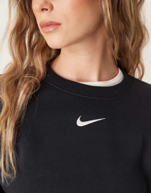 Nike Phoenix Fleece oversized crew sweatshirt in black 