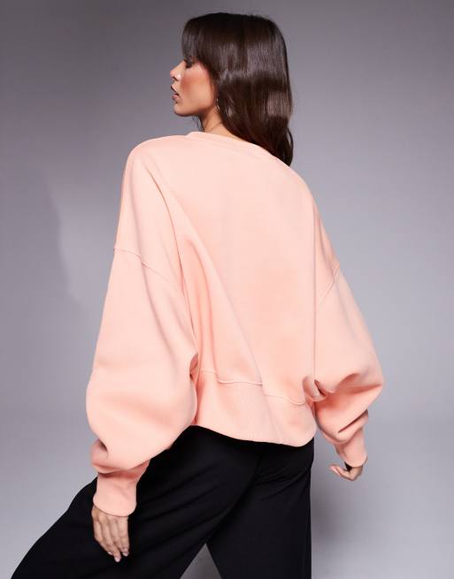 Nike Phoenix Fleece oversized cropped sweatshirt in coral