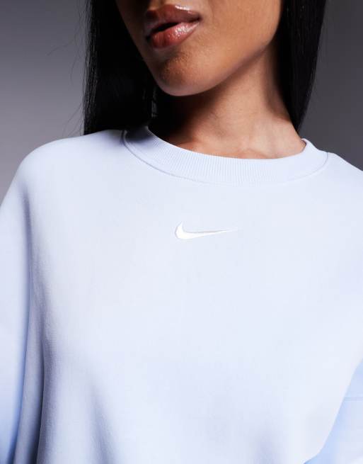 Nike Phoenix Fleece oversized cropped sweatshirt in light blue