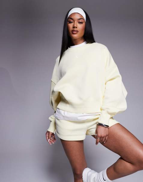 Nike Phoenix Fleece oversized cropped sweatshirt in yellow