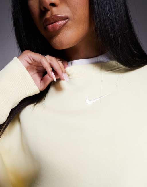 Nike Phoenix Fleece oversized cropped sweatshirt in yellow | ASOS