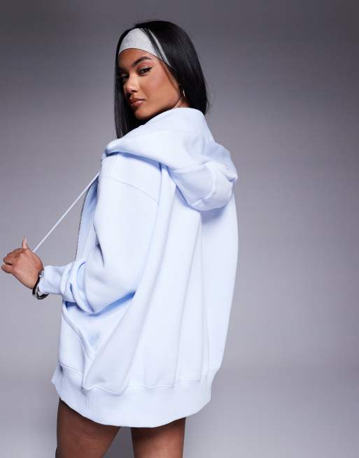 Nike Phoenix Fleece oversized full zip hoodie in light blue | ASOS