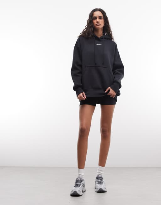 Nike Phoenix Fleece oversized hoodie in black, 3 of 4
