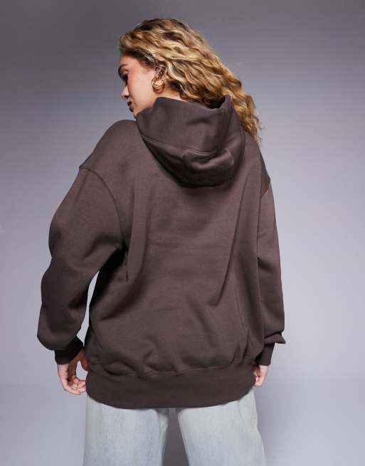 Nike Phoenix Fleece oversized hoodie in brown, 4 of 4