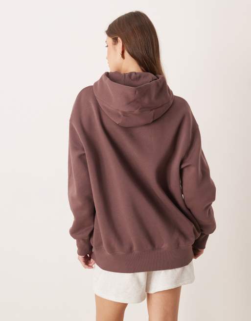 Nike Phoenix Fleece oversized hoodie in brown , 2 of 4