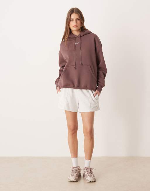 Nike Phoenix Fleece oversized hoodie in brown , 4 of 4