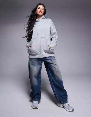 Nike Phoenix Fleece oversized hoodie in gray