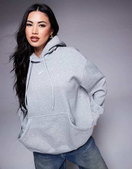 Nike grey oversized hoodie deals