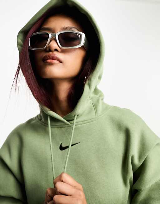 Nike Sportswear Club Fleece Oversized Cropped Monogram Hoodie In