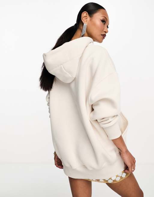 Nike Phoenix Fleece oversized hoodie in light beige , 2 of 4