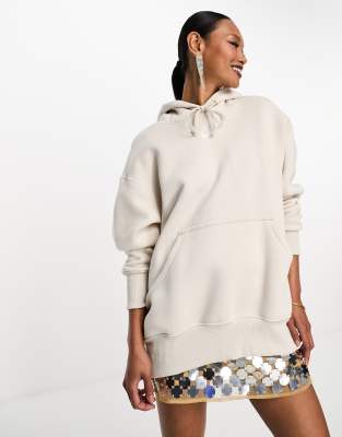 Nike Phoenix Fleece Super Oversized Hoodie In Brown