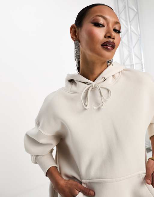 Nike Phoenix Fleece oversized hoodie in light brown, 4 of 4