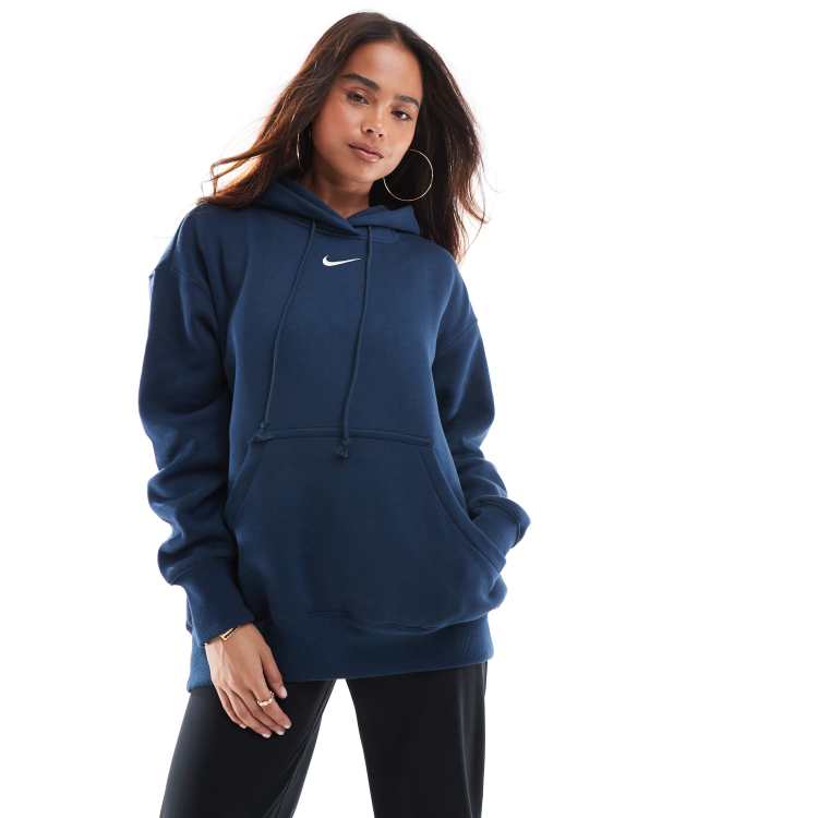 Navy blue nike hoodie womens sale