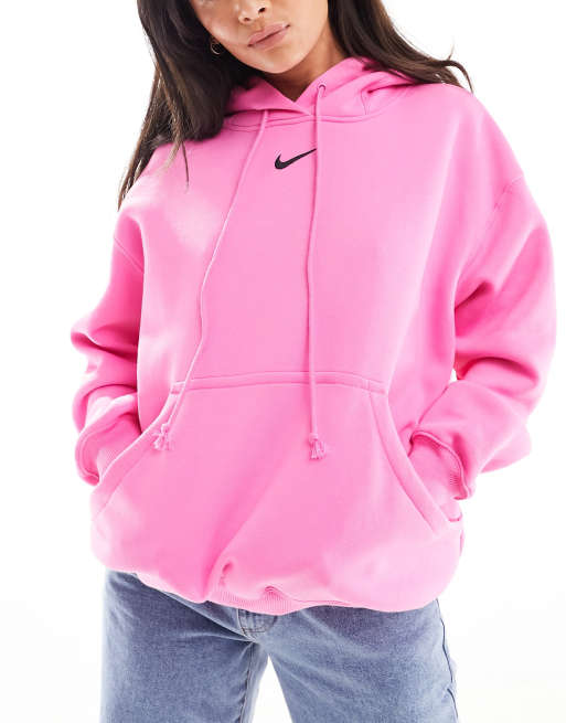 Buy Nike Pink Oversized Curve Sportswear Phoenix Fleece Pullover