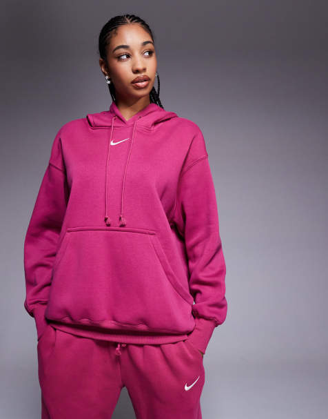 Nike Phoenix Fleece oversized hoodie in pink - view 1
