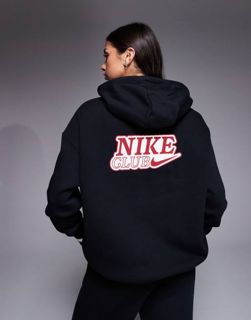 Nike Phoenix Fleece oversized hoodie with back graphic in black, 2 of 4