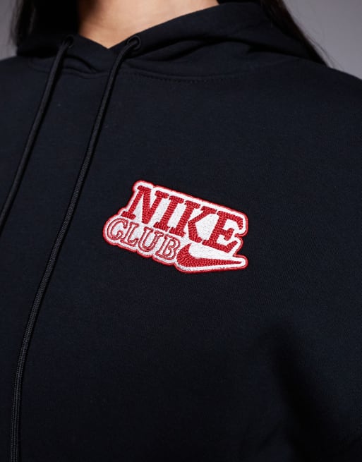 Nike Phoenix Fleece oversized hoodie with back graphic in black, 4 of 4