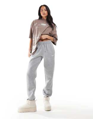 Nike - Phoenix - Fleece oversized joggingbroek met halfhoge taille in grijs - view 1