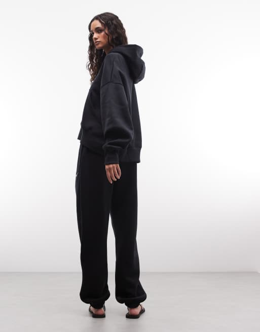 Nike - Phoenix - Fleece oversized joggingbroek met hoge taille en boorden in zwart, 3 van 5