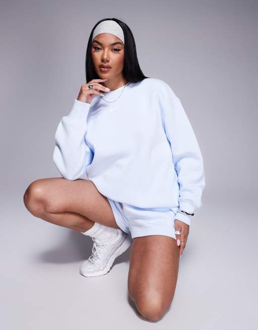 Nike Phoenix Fleece oversized longline sweatshirt in light blue