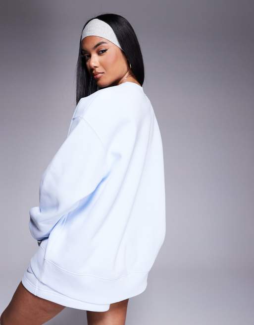 Nike Phoenix Fleece oversized longline sweatshirt in light blue