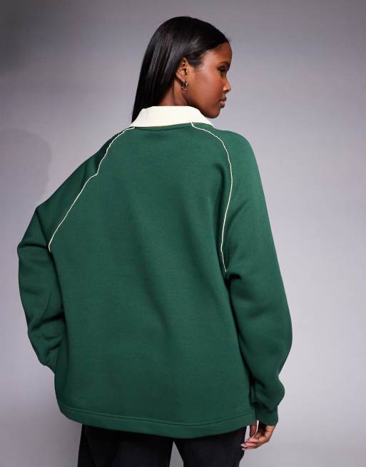 Nike Phoenix Fleece oversized polo in green, 4 of 4