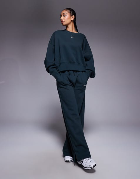 Nike Phoenix Fleece oversized sweatpants in dark green - view 1