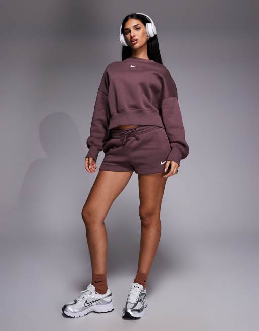 Nike Phoenix fleece oversized sweatshirt i brun, 2 af 4