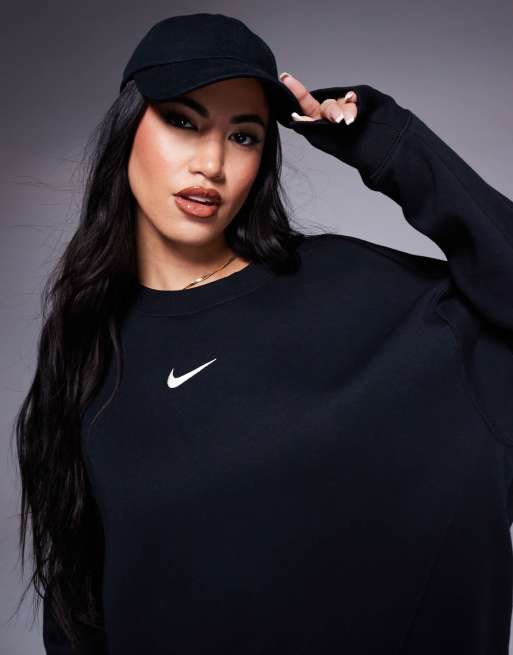 PHOENIX FLEECE OVERSIZE CREWNECK SWEATSHIRT BLACK WOMEN - NIKE