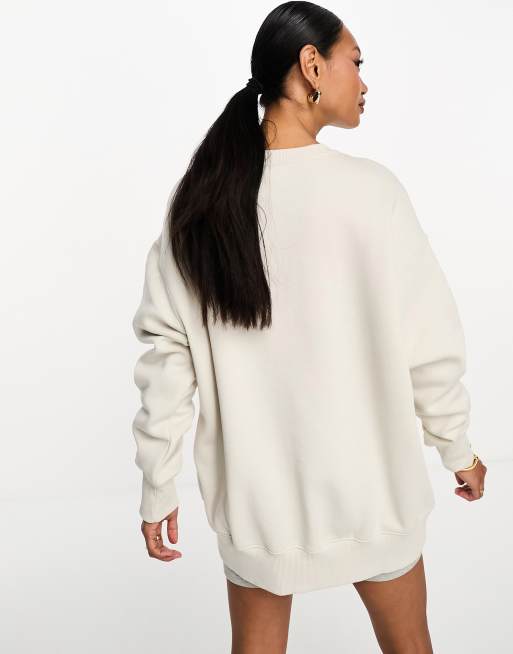 Nike mini swoosh 2024 oversized sweatshirt in oatmeal