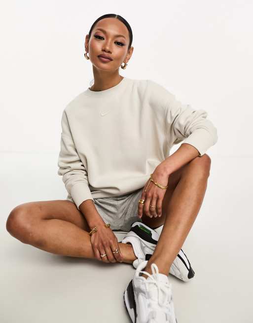 Nike oversize sweatshirt discount beige