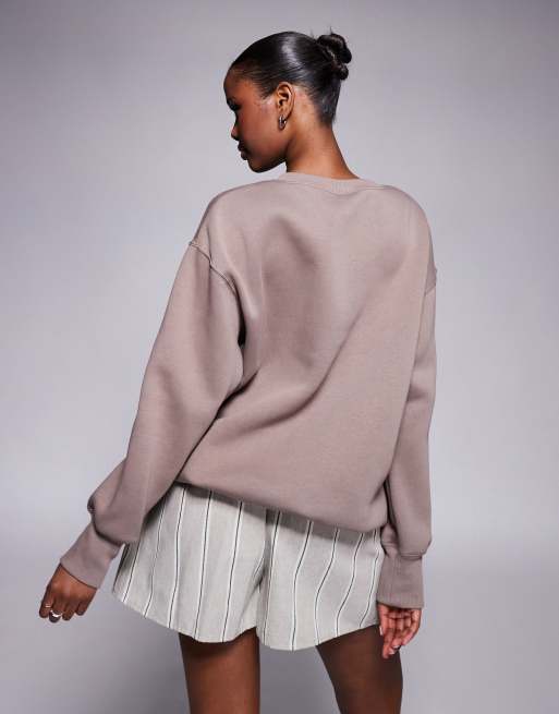 Nike Phoenix Fleece oversized sweatshirt in brown
